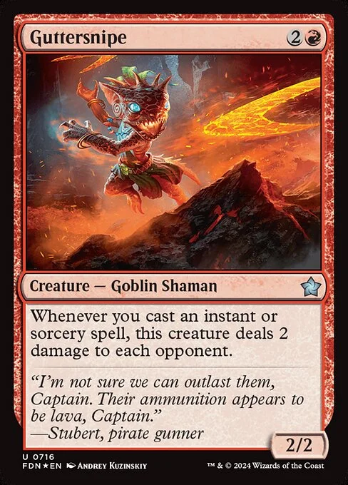 Guttersnipe, carta Magic di tipo Creature — Goblin Shaman illustrata da Andrey Kuzinskiy