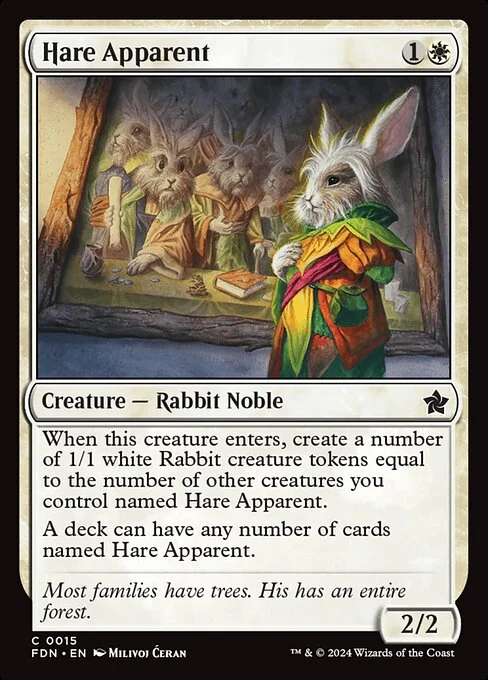 Hare Apparent, carta Magic di tipo Creature — Rabbit Noble illustrata da Milivoj Ćeran