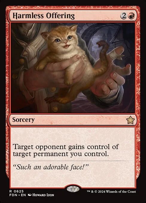 Harmless Offering, carta Magic di tipo Sorcery illustrata da Howard Lyon