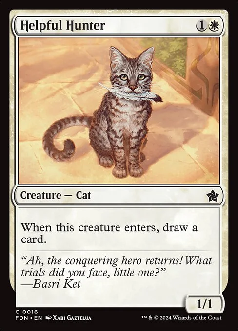 Helpful Hunter, carta Magic di tipo Creature — Cat illustrata da Xabi Gaztelua