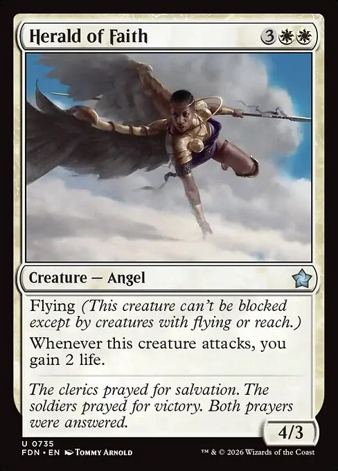 Herald of Faith, carta Magic di tipo Creature — Angel illustrata da Tommy Arnold
