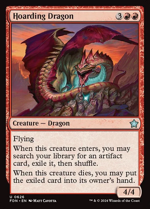Hoarding Dragon, carta Magic di tipo Creature — Dragon illustrata da Matt Cavotta