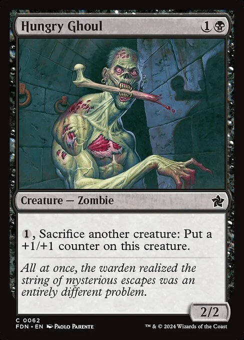 Hungry Ghoul, carta Magic di tipo Creature — Zombie illustrata da Paolo Parente
