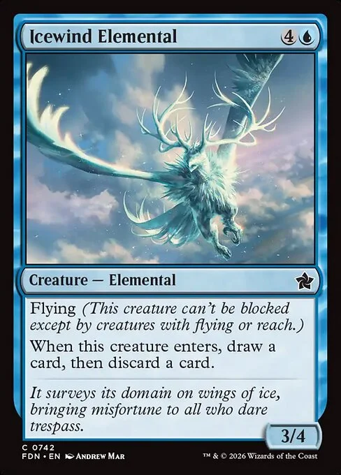 Icewind Elemental, carta Magic di tipo Creature — Elemental illustrata da Andrew Mar