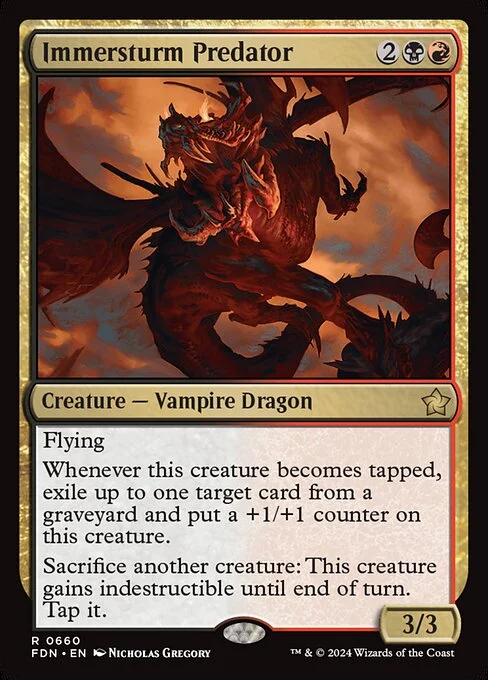 Immersturm Predator, carta Magic di tipo Creature — Vampire Dragon illustrata da Nicholas Gregory