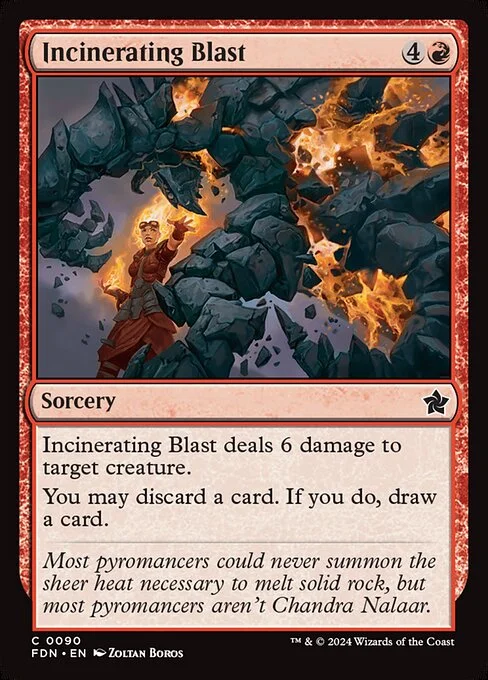 Incinerating Blast, carta Magic di tipo Sorcery illustrata da Zoltan Boros