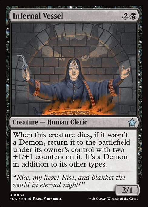 Infernal Vessel, carta Magic di tipo Creature — Human Cleric illustrata da Franz Vohwinkel