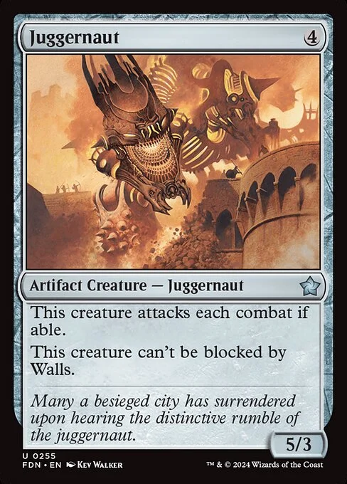 Juggernaut, carta Magic di tipo Artifact Creature — Juggernaut illustrata da Kev Walker