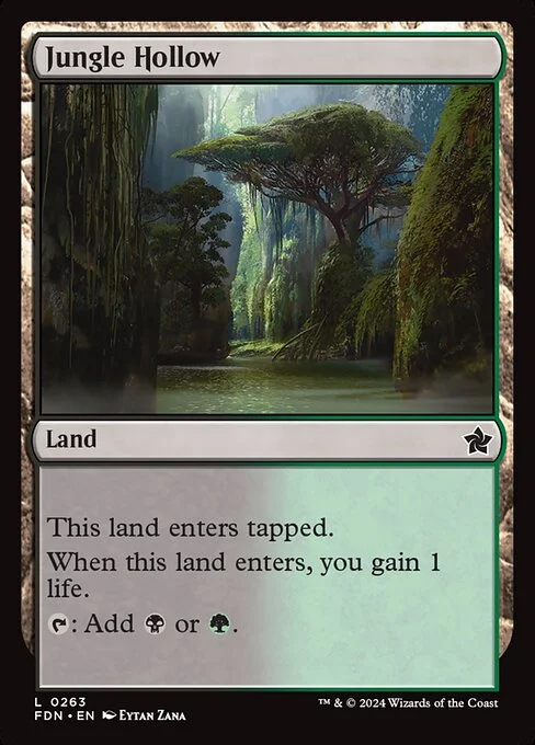 Jungle Hollow, carta Magic di tipo Land illustrata da Eytan Zana