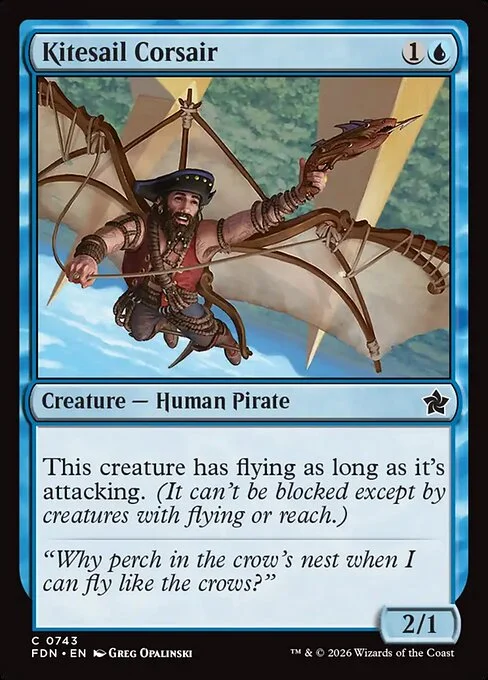 Kitesail Corsair, carta Magic di tipo Creature — Human Pirate illustrata da Greg Opalinski