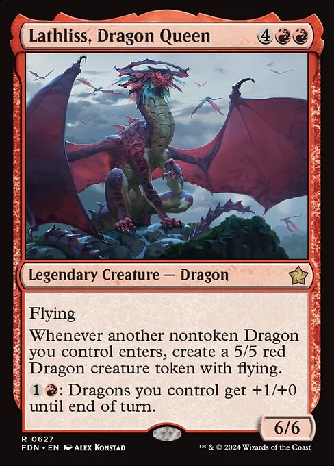 Lathliss, Dragon Queen, carta Magic di tipo Legendary Creature — Dragon illustrata da Alex Konstad