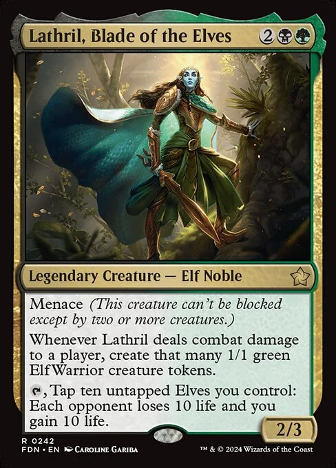Lathril, Blade of the Elves, carta Magic di tipo Legendary Creature — Elf Noble illustrata da Caroline Gariba