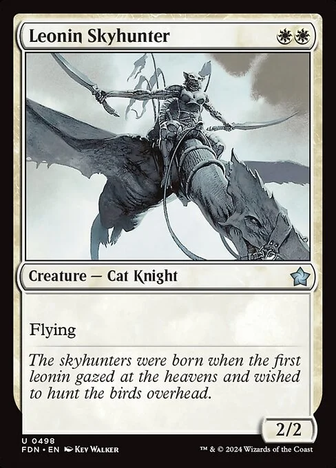 Leonin Skyhunter, carta Magic di tipo Creature — Cat Knight illustrata da Kev Walker