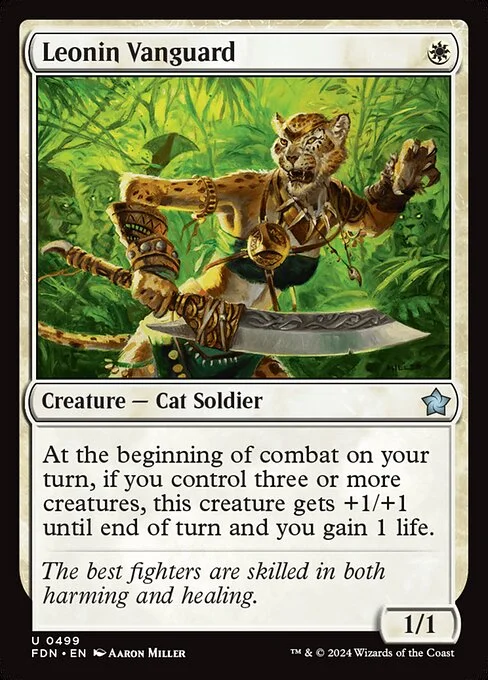 Leonin Vanguard, carta Magic di tipo Creature — Cat Soldier illustrata da Aaron Miller