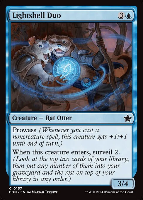 Lightshell Duo, carta Magic di tipo Creature — Rat Otter illustrata da Mariah Tekulve