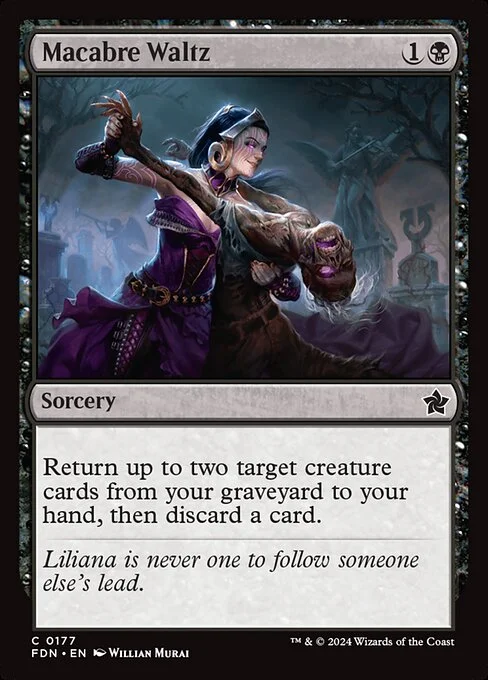 Macabre Waltz, carta Magic di tipo Sorcery illustrata da Willian Murai