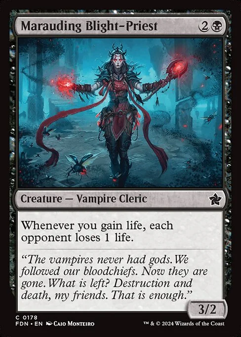 Marauding Blight-Priest, carta Magic di tipo Creature — Vampire Cleric illustrata da Caio Monteiro