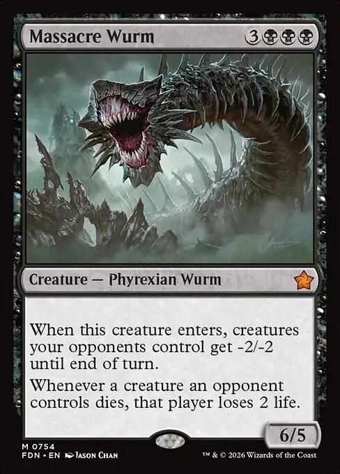 Massacre Wurm, carta Magic di tipo Creature — Phyrexian Wurm illustrata da Jason Chan
