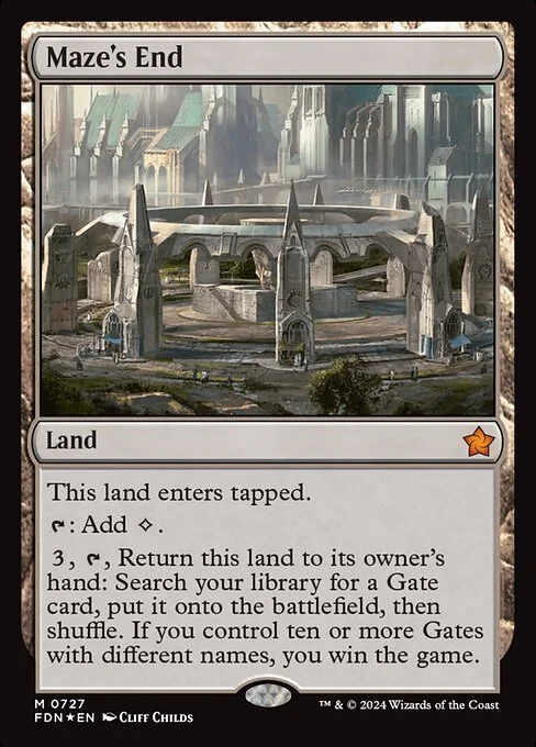 Maze's End, carta Magic di tipo Land illustrata da Cliff Childs