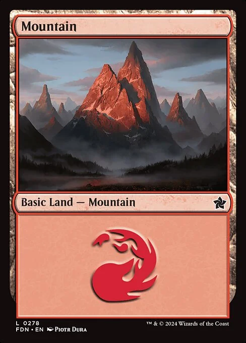 Mountain, carta Magic di tipo Basic Land — Mountain illustrata da Piotr Dura