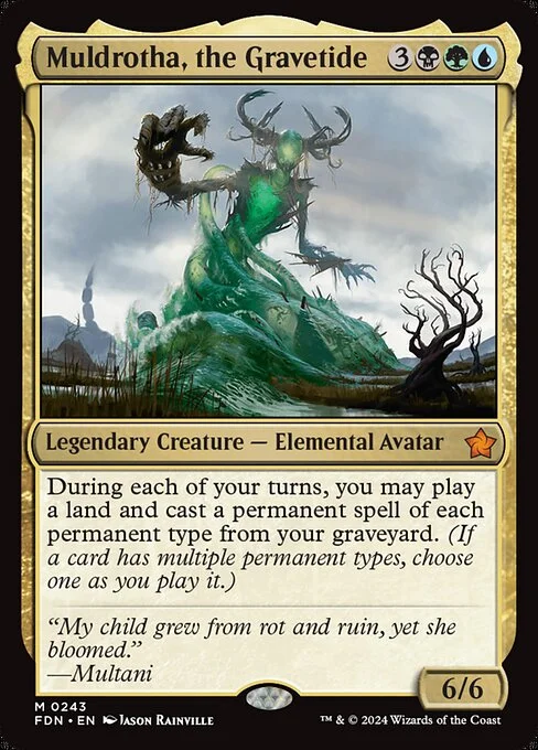 Muldrotha, the Gravetide, carta Magic di tipo Legendary Creature — Elemental Avatar illustrata da Jason Rainville