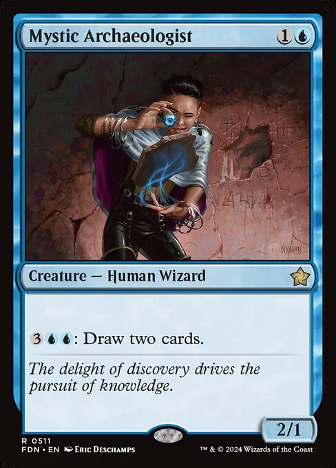 Mystic Archaeologist, carta Magic di tipo Creature — Human Wizard illustrata da Eric Deschamps