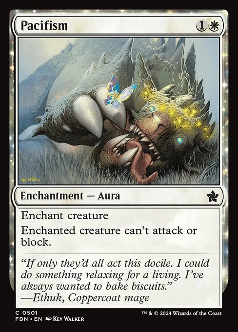 Pacifism, carta Magic di tipo Enchantment — Aura illustrata da Kev Walker