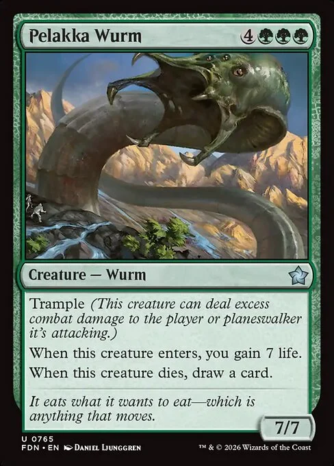 Pelakka Wurm, carta Magic di tipo Creature — Wurm illustrata da Daniel Ljunggren
