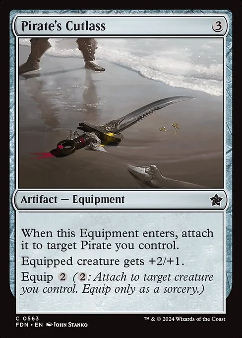 Pirate's Cutlass, carta Magic di tipo Artifact — Equipment illustrata da John Stanko
