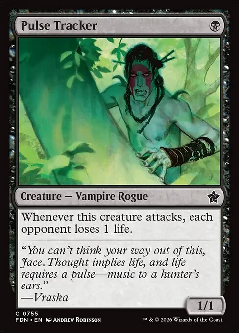 Pulse Tracker, carta Magic di tipo Creature — Vampire Rogue illustrata da Andrew Robinson