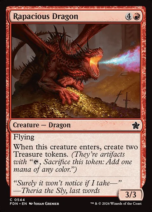 Rapacious Dragon, carta Magic di tipo Creature — Dragon illustrata da Johan Grenier