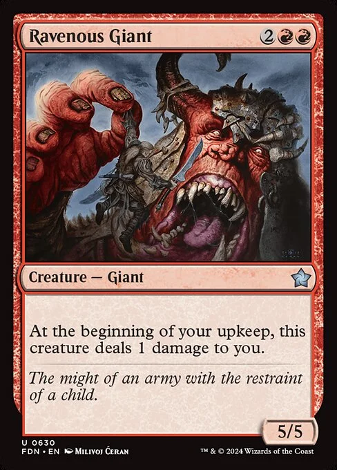 Ravenous Giant, carta Magic di tipo Creature — Giant illustrata da Milivoj Ćeran