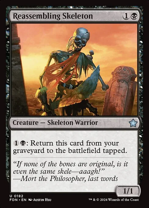Reassembling Skeleton, carta Magic di tipo Creature — Skeleton Warrior illustrata da Austin Hsu