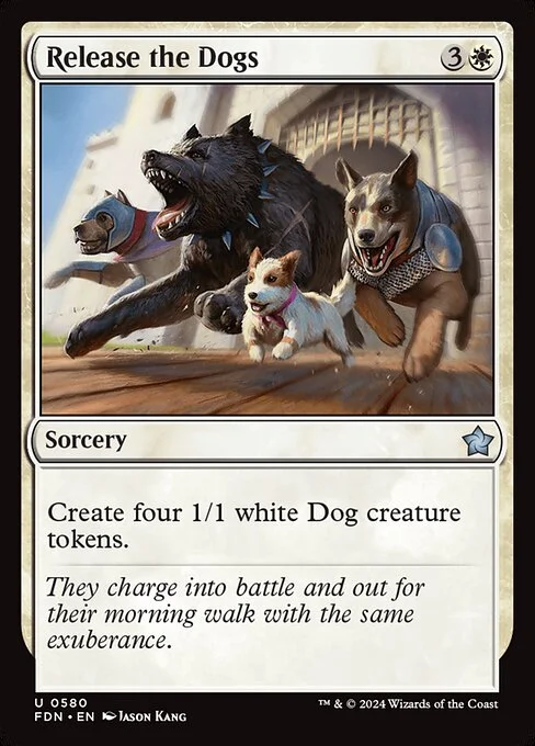 Release the Dogs, carta Magic di tipo Sorcery illustrata da Jason Kang