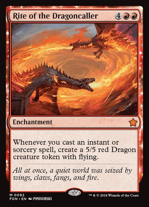 Rite of the Dragoncaller, carta Magic di tipo Enchantment illustrata da PINDURSKI