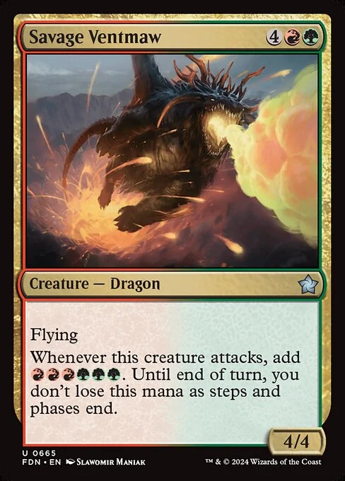 Savage Ventmaw, carta Magic di tipo Creature — Dragon illustrata da Slawomir Maniak