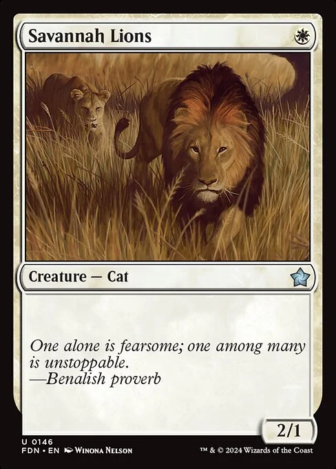 Savannah Lions, carta Magic di tipo Creature — Cat illustrata da Winona Nelson