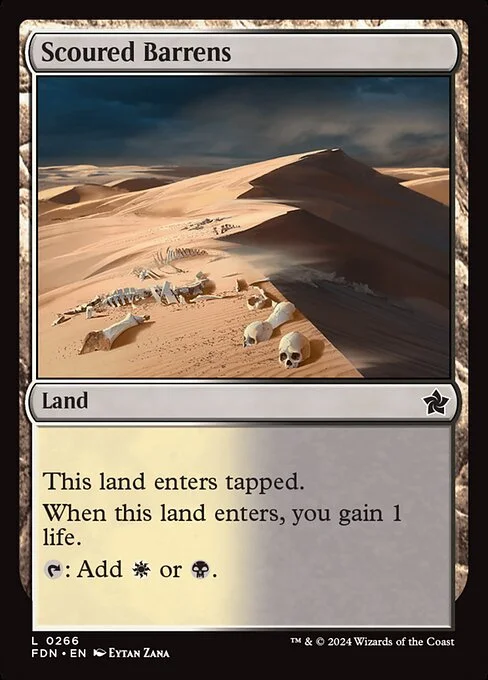 Scoured Barrens, carta Magic di tipo Land illustrata da Eytan Zana