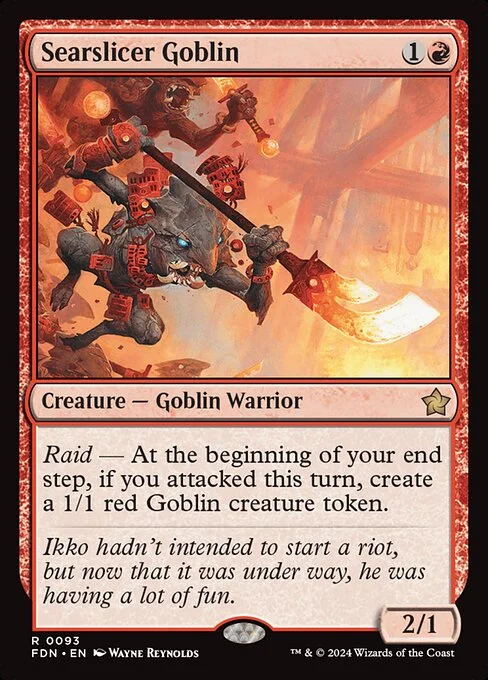 Searslicer Goblin, carta Magic di tipo Creature — Goblin Warrior illustrata da Wayne Reynolds