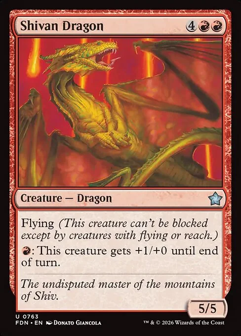 Shivan Dragon, carta Magic di tipo Creature — Dragon illustrata da Donato Giancola