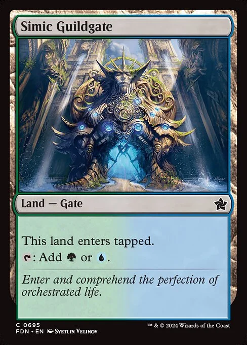 Simic Guildgate, carta Magic di tipo Land — Gate illustrata da Svetlin Velinov