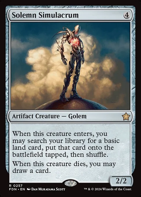 Solemn Simulacrum, carta Magic di tipo Artifact Creature — Golem illustrata da Dan Murayama Scott