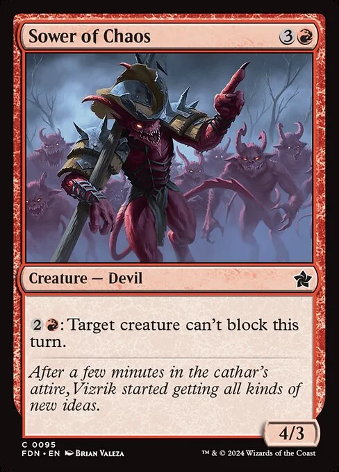 Sower of Chaos, carta Magic di tipo Creature — Devil illustrata da Brian Valeza