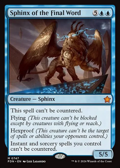 Sphinx of the Final Word, carta Magic di tipo Creature — Sphinx illustrata da Lius Lasahido