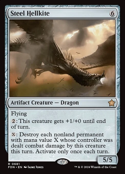 Steel Hellkite, carta Magic di tipo Artifact Creature — Dragon illustrata da Jaime Jones