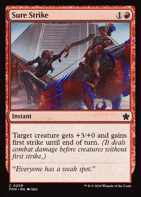 Sure Strike, carta Magic di tipo Instant illustrata da Izzy