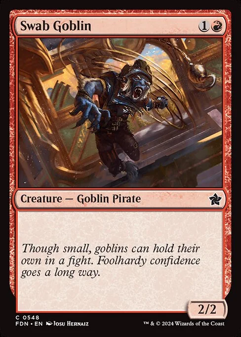 Swab Goblin, carta Magic di tipo Creature — Goblin Pirate illustrata da Josu Hernaiz