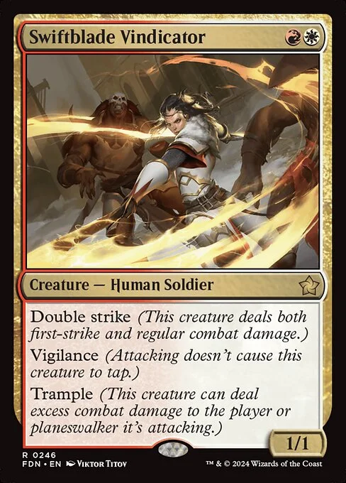 Swiftblade Vindicator, carta Magic di tipo Creature — Human Soldier illustrata da Viktor Titov