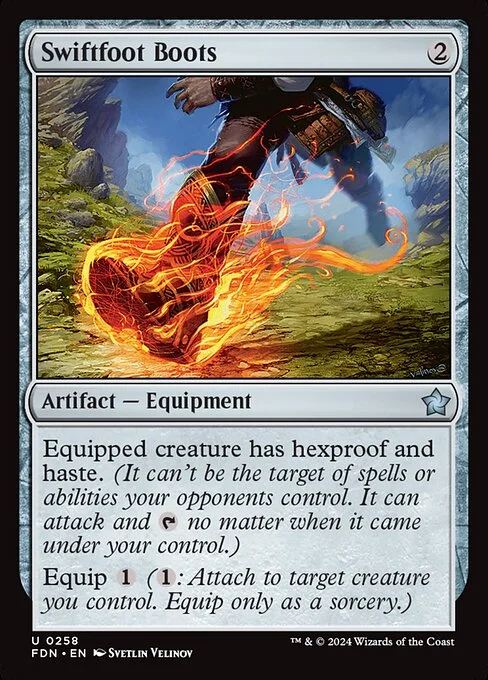 Swiftfoot Boots, carta Magic di tipo Artifact — Equipment illustrata da Svetlin Velinov