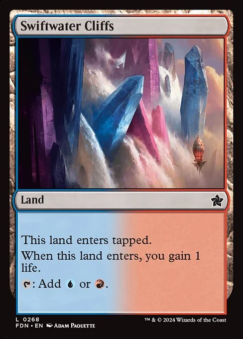 Swiftwater Cliffs, carta Magic di tipo Land illustrata da Adam Paquette